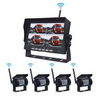 2.4G digital Car Rear View Parking Backup Vehicle 4CH Monitor Reversing Kit Rear View  System Wireless Reverse Camera